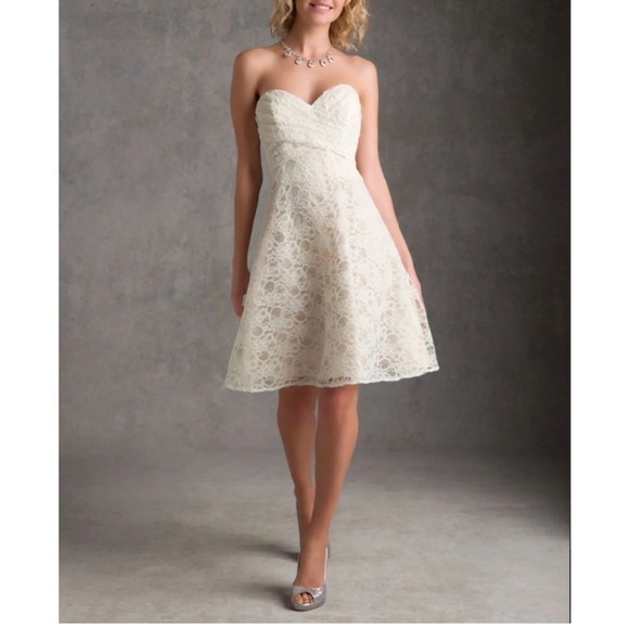 Mori Lee Dresses & Skirts - Lace Morilee Bridesmaid Dress with Sweetheart Neckline and Button Back size 4